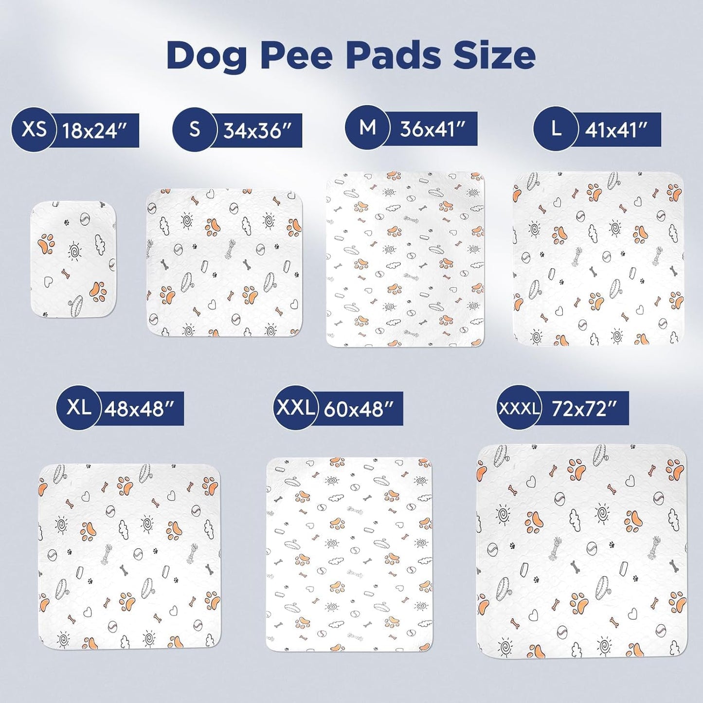 Washable Pee Pads for Dogs, 2 Pack Large 36"X41" Super Absorbent Reusable Training Pads