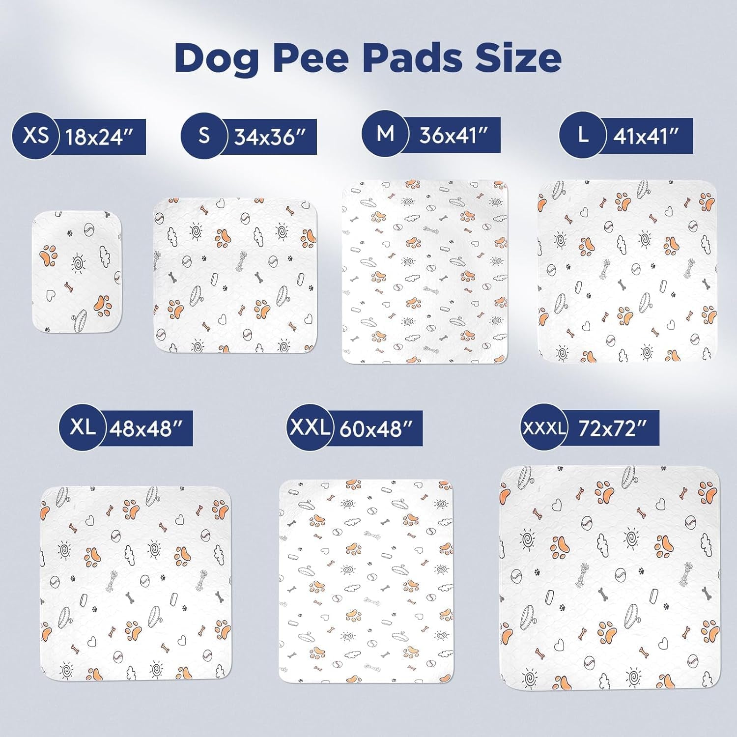 Washable Pee Pads for Dogs, 2 Pack Large 36"X41" Super Absorbent Reusable Training Pads