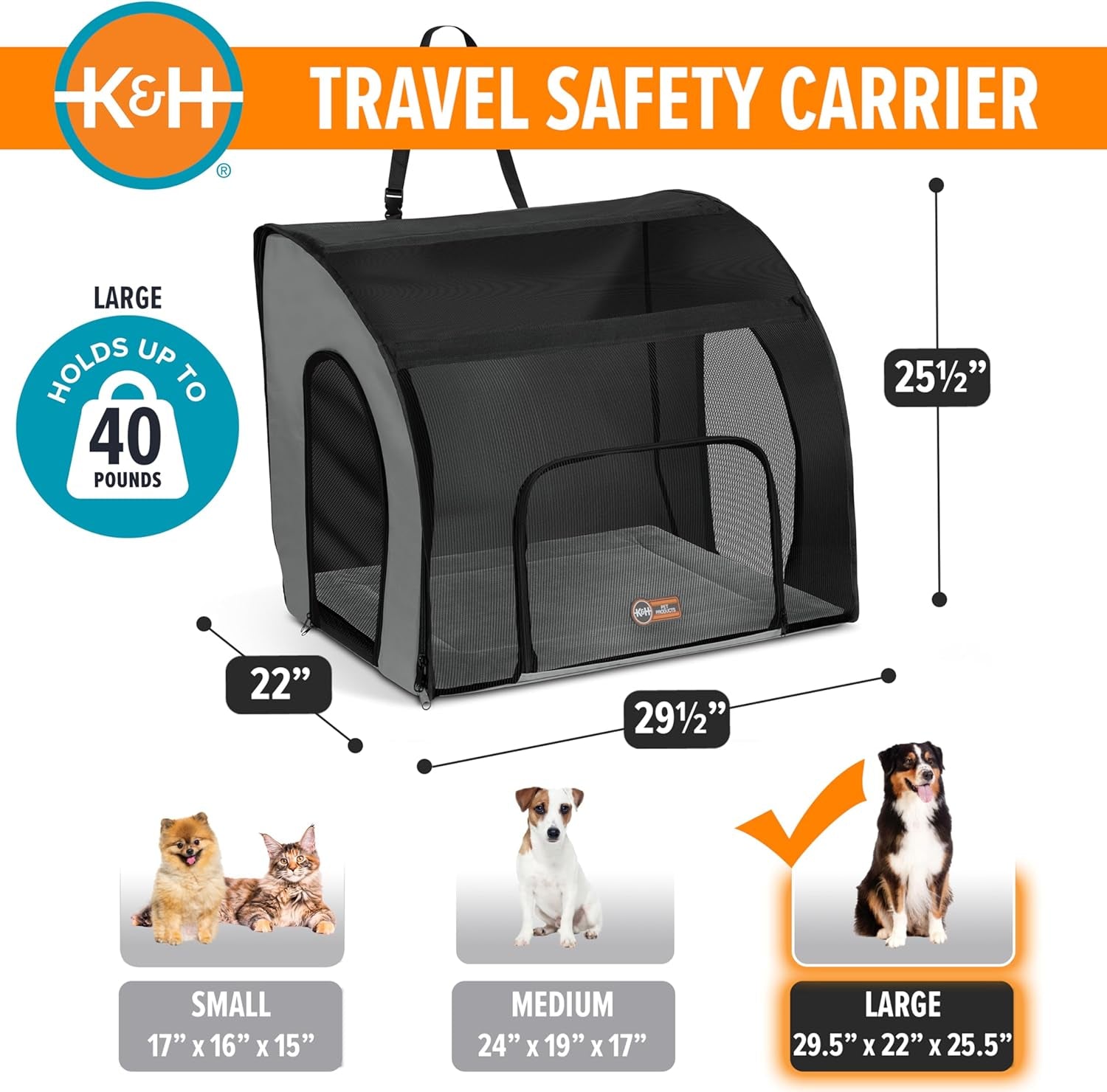 Soft-Sided Travel Safety Carrier for Pets