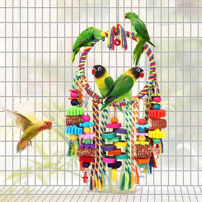Bird Toys Bird Rope Ring Swing Perch for Small to Medium sized Birds