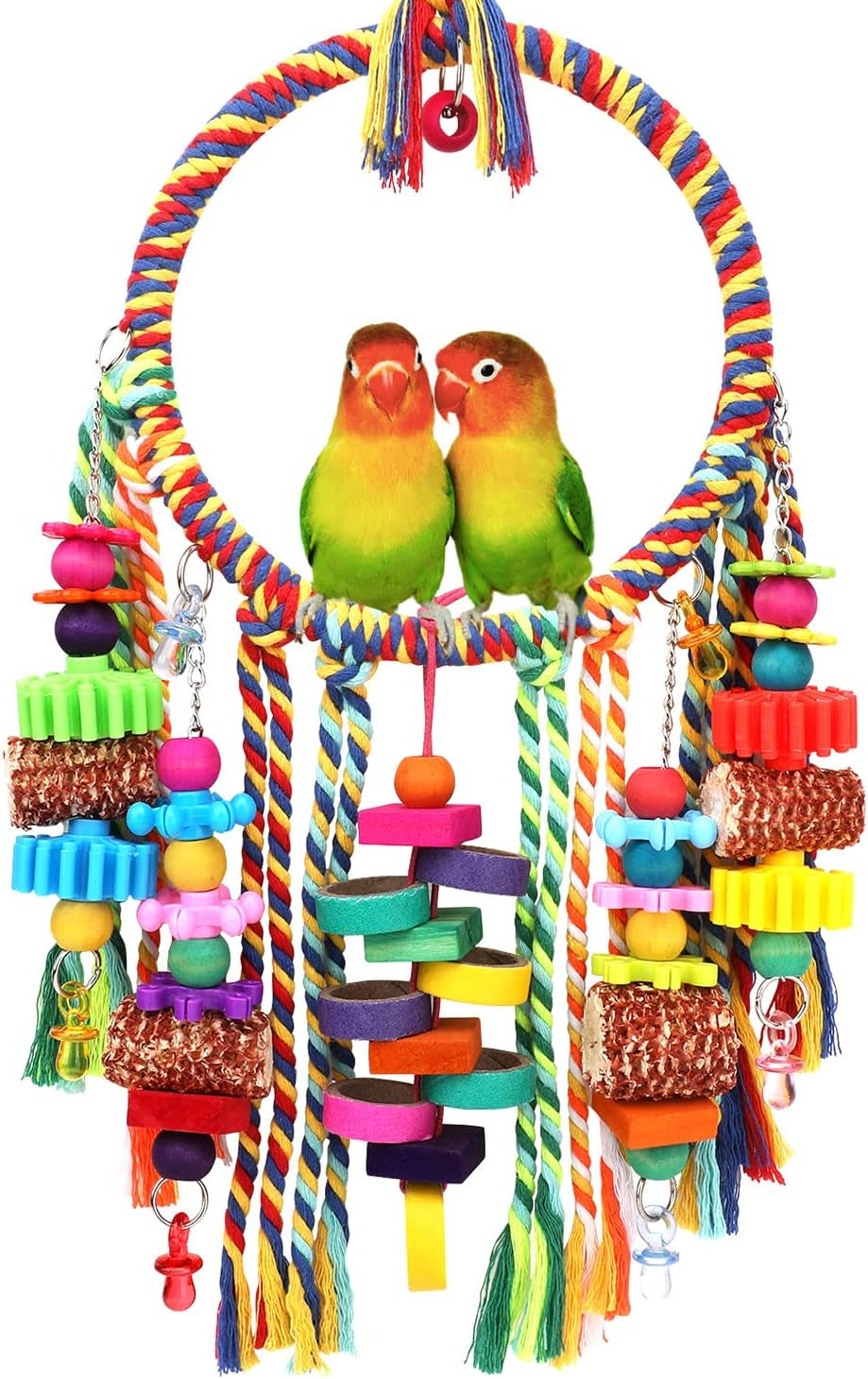 Bird Toys Bird Rope Ring Swing Perch for Small to Medium sized Birds