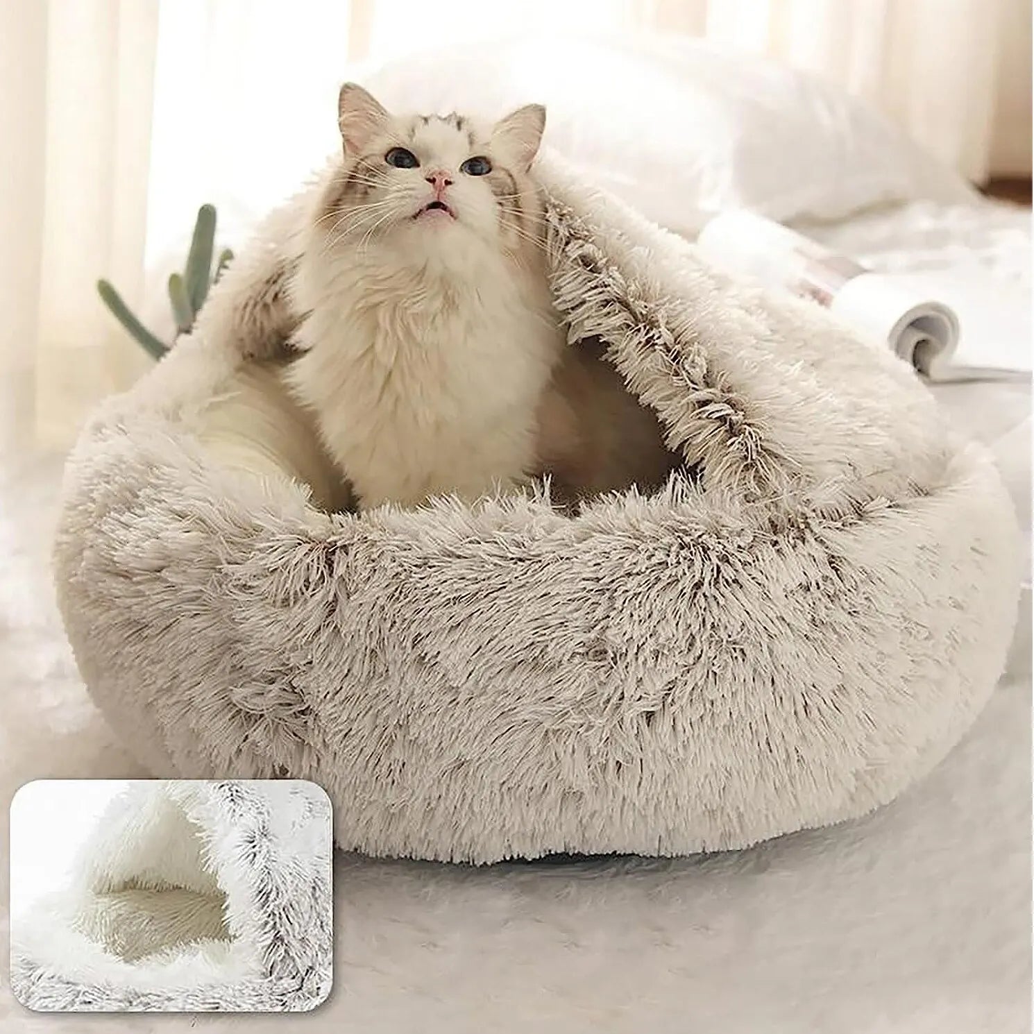 Nest Cave - Soft Plush Pet Bed with Cover 